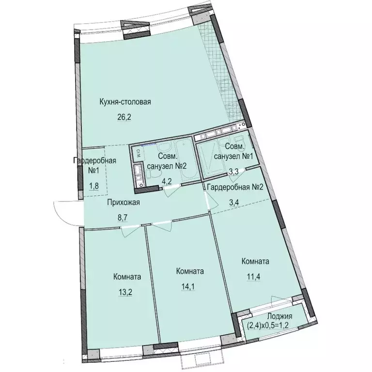3-к кв. Татарстан, Казань Ферма-2 жилмассив,  (87.5 м) - Фото 0