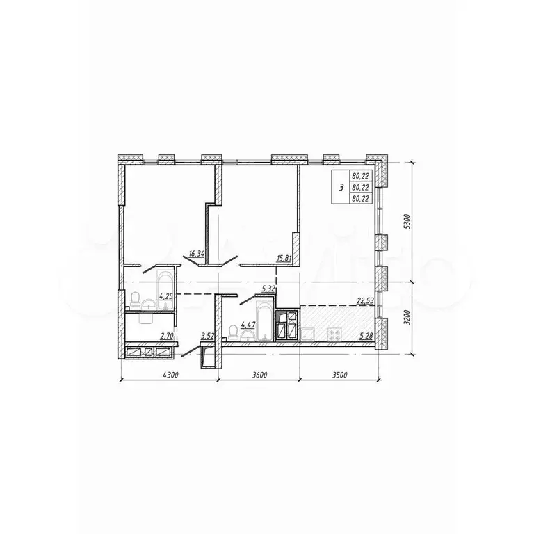 3-к. квартира, 81,9 м, 20/28 эт. - Фото 1