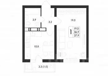 1-к кв. Воронежская область, Воронеж ул. Шидловского, 38 (37.9 м) - Фото 1