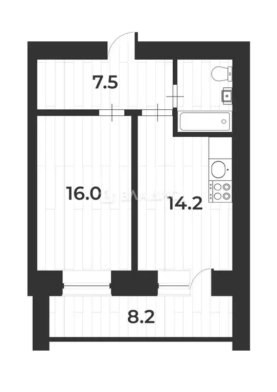 1-комнатная квартира: Благовещенск, улица Ломоносова, 197 (47.2 м) - Фото 0