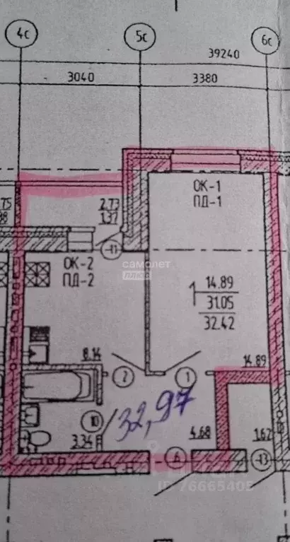 1-к кв. Воронежская область, Воронеж ул. Федора Тютчева, 95Е (33.0 м) - Фото 2