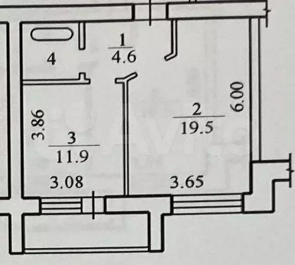 2-к. квартира, 39,5 м, 3/7 эт. - Фото 0