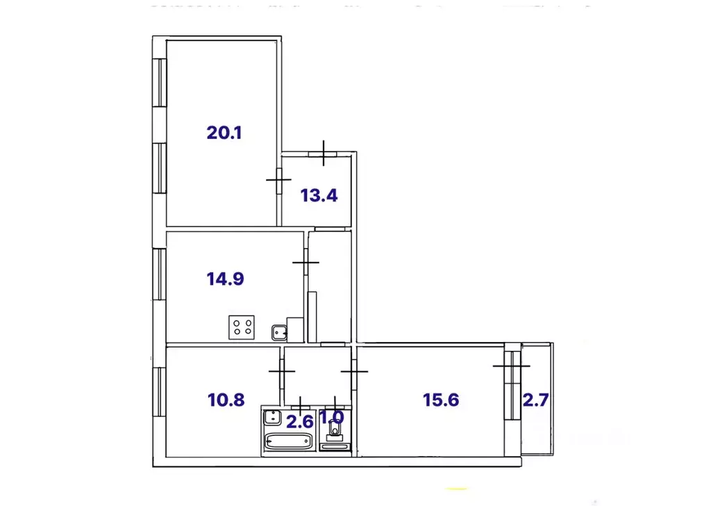 3-к кв. Санкт-Петербург ул. Хошимина, 6к1 (78.3 м) - Фото 1