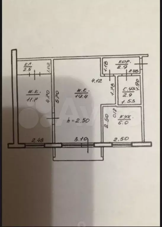 2-к. квартира, 45 м, 3/5 эт. - Фото 0