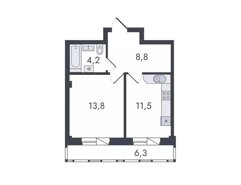 1-к кв. Кировская область, Киров ул. Чистопрудненская, 13 (44.6 м) - Фото 0