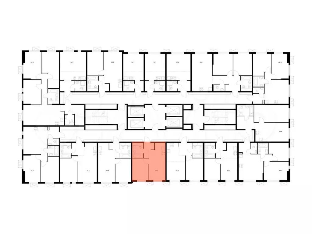 1-к. квартира, 32,2м, 23/24эт. - Фото 1