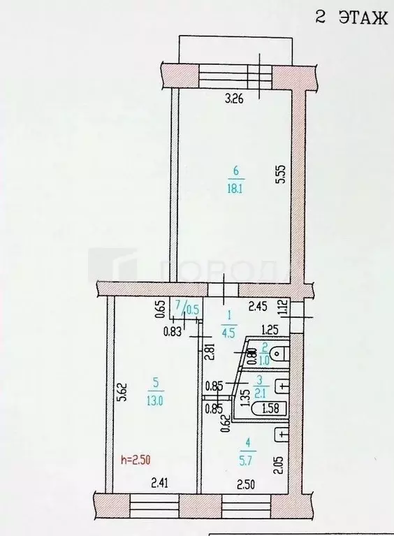 2-к кв. Алтайский край, Барнаул Западный мкр, ул. Горно-Алтайская, 16 ... - Фото 2