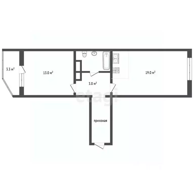 1-к кв. Орловская область, Орел ул. Зареченская, 2к3 (44.9 м) - Фото 0