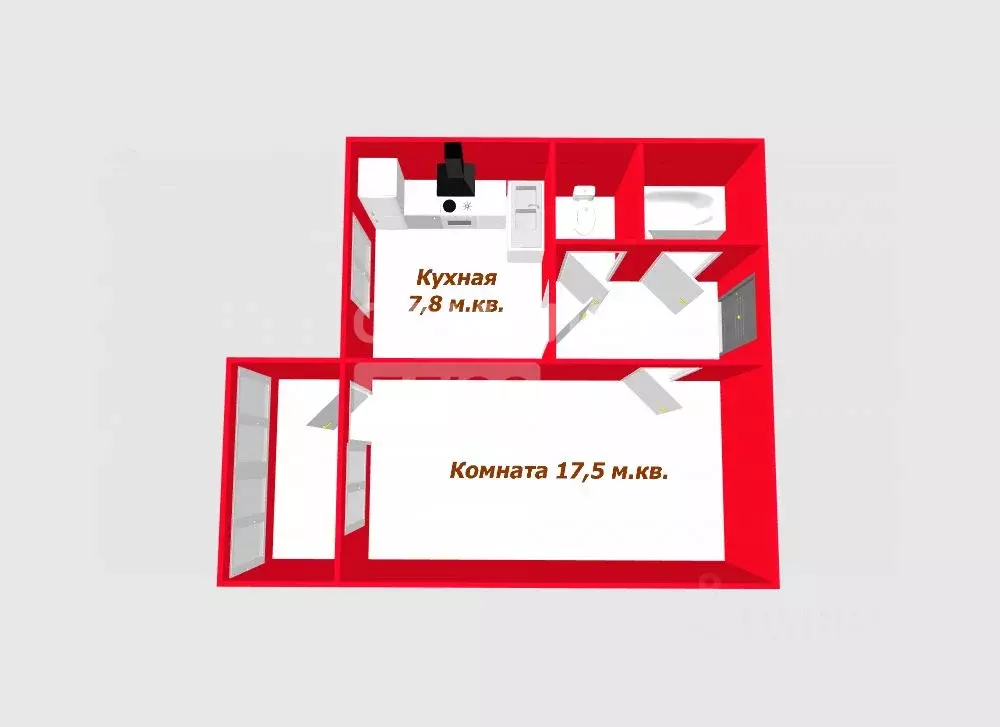 1-к кв. Московская область, Подольск Климовск мкр, ул. Рощинская, 15А ... - Фото 2