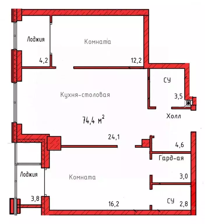 2-к кв. Челябинская область, Челябинск ул. Труда, 157А (70.0 м) - Фото 1