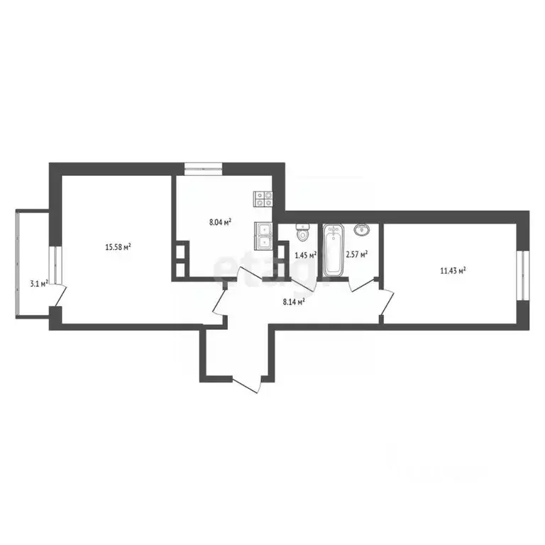 2-к кв. Ярославская область, Ярославль ул. Строителей, 16к3 (48.14 м) - Фото 1
