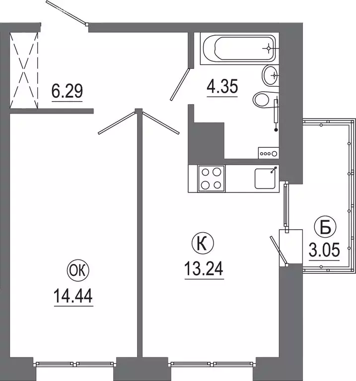1-комнатная квартира: Иркутск, городок ИВАТУ, жилой комплекс Авиатор ... - Фото 1