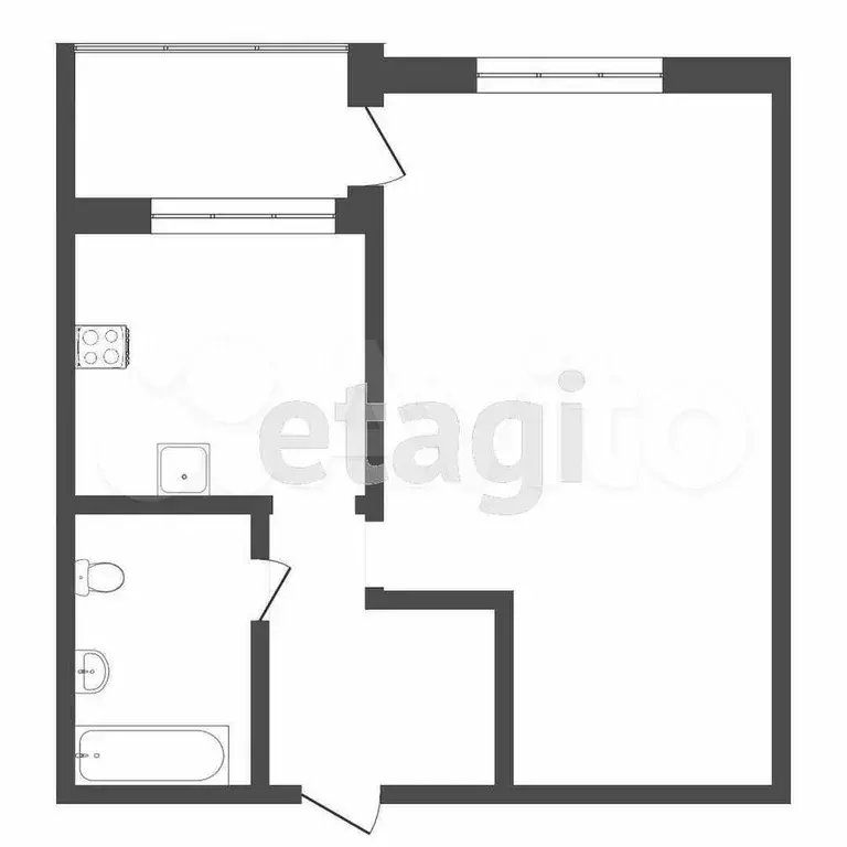 1-к. квартира, 33,5 м, 3/4 эт. - Фото 0
