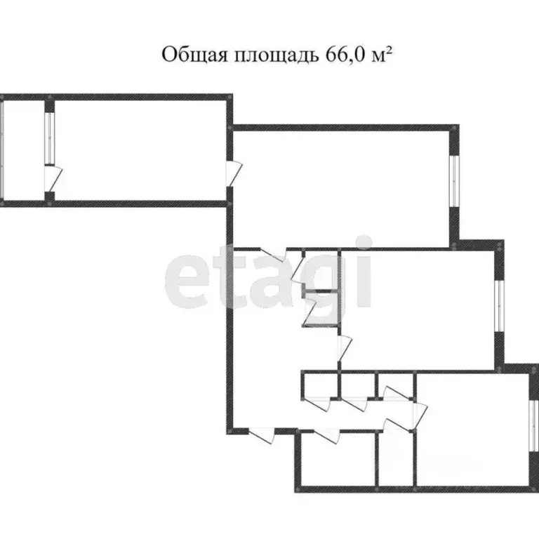 3-к кв. Ямало-Ненецкий АО, Новый Уренгой Мирный мкр, 1/5 (66.4 м) - Фото 2