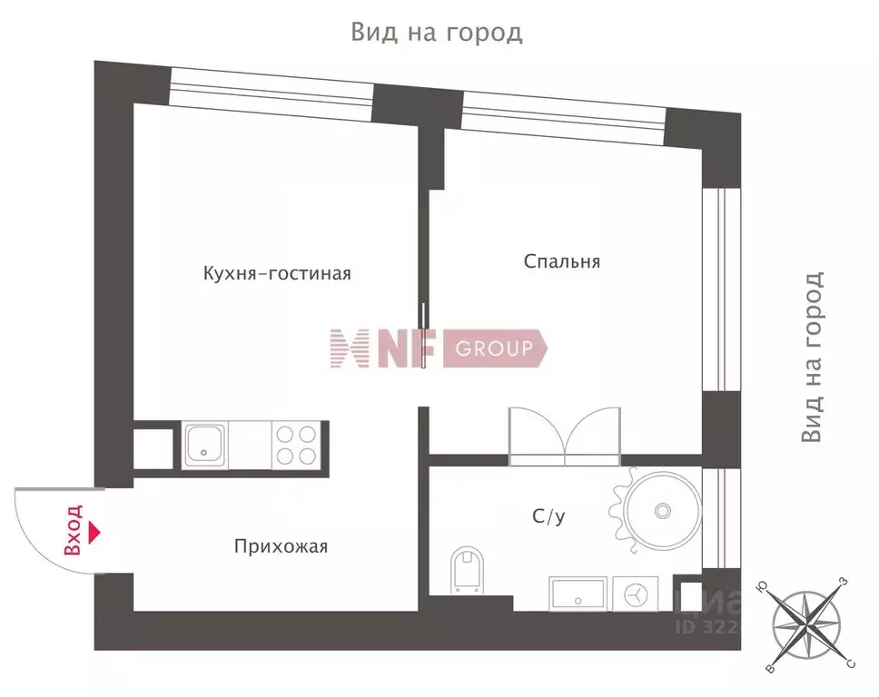 2-к кв. Москва ул. Даниловский Вал, 1 (43.4 м) - Фото 2