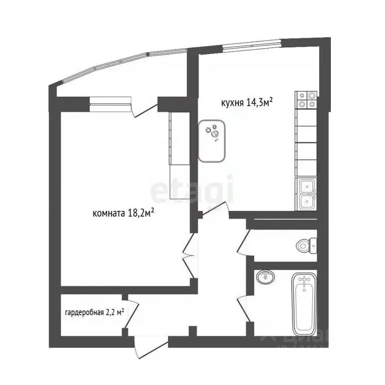 1-к кв. Белгородская область, Белгород 10-й мкр, ул. 60 лет Октября, ... - Фото 1