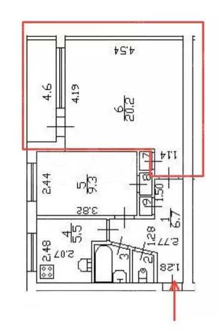 Комната 20,2 м в 2-к., 3/5 эт. - Фото 1