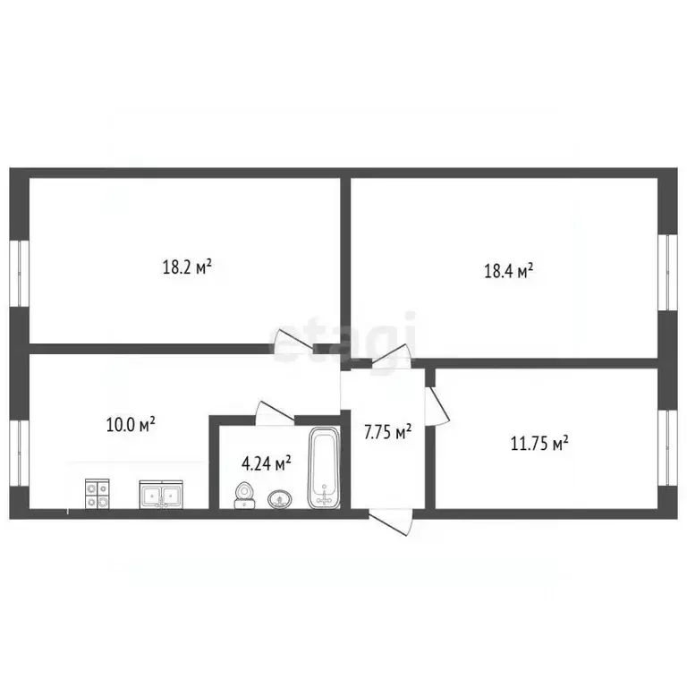 3-к кв. Севастополь ул. Ленина, 21 (67.5 м) - Фото 2