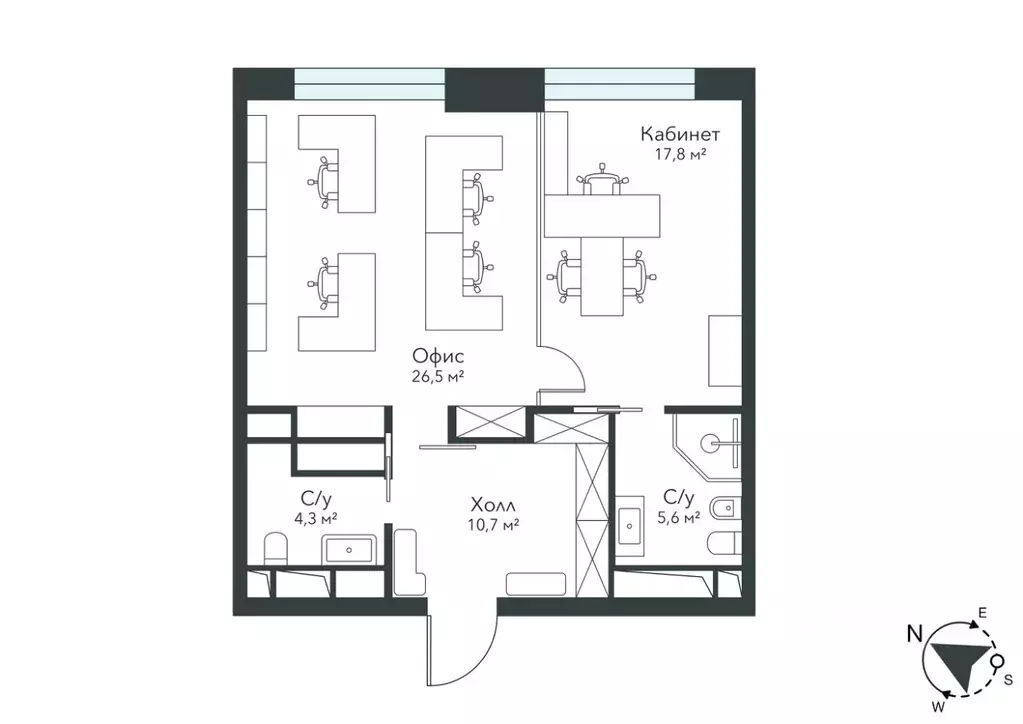 Офис в Москва ул. Василисы Кожиной, 13 (65 м) - Фото 1