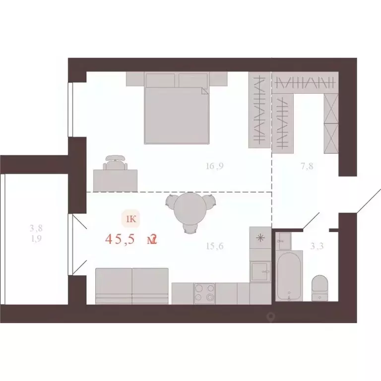 1-к кв. Алтайский край, Новоалтайск ул. Южсиба, 52А (45.5 м) - Фото 1