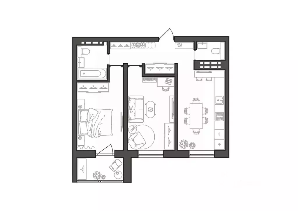 2-к кв. Волгоградская область, Волгоград Квартал жилой комплекс (56.2 ... - Фото 1