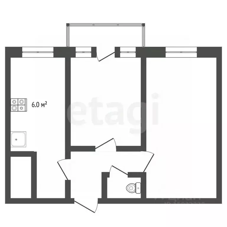 2-к кв. Владимирская область, Меленки ул. Кирова, 55 (50.4 м) - Фото 1