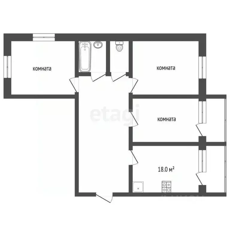 3-к кв. Оренбургская область, Оренбург Авиационная ул., 20/4 (84.4 м) - Фото 1