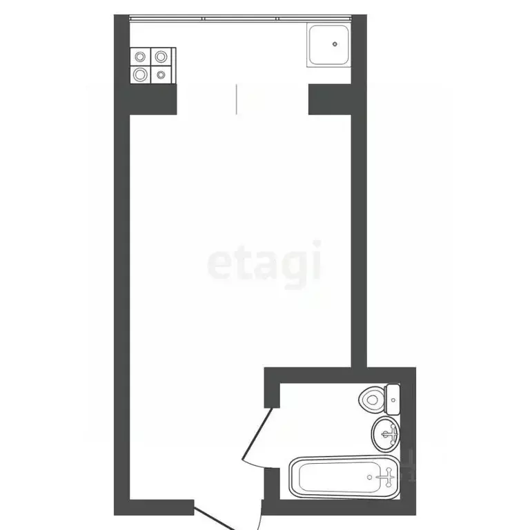 Студия Тюменская область, Тюмень Шаимский проезд, 9 (13.0 м) - Фото 1