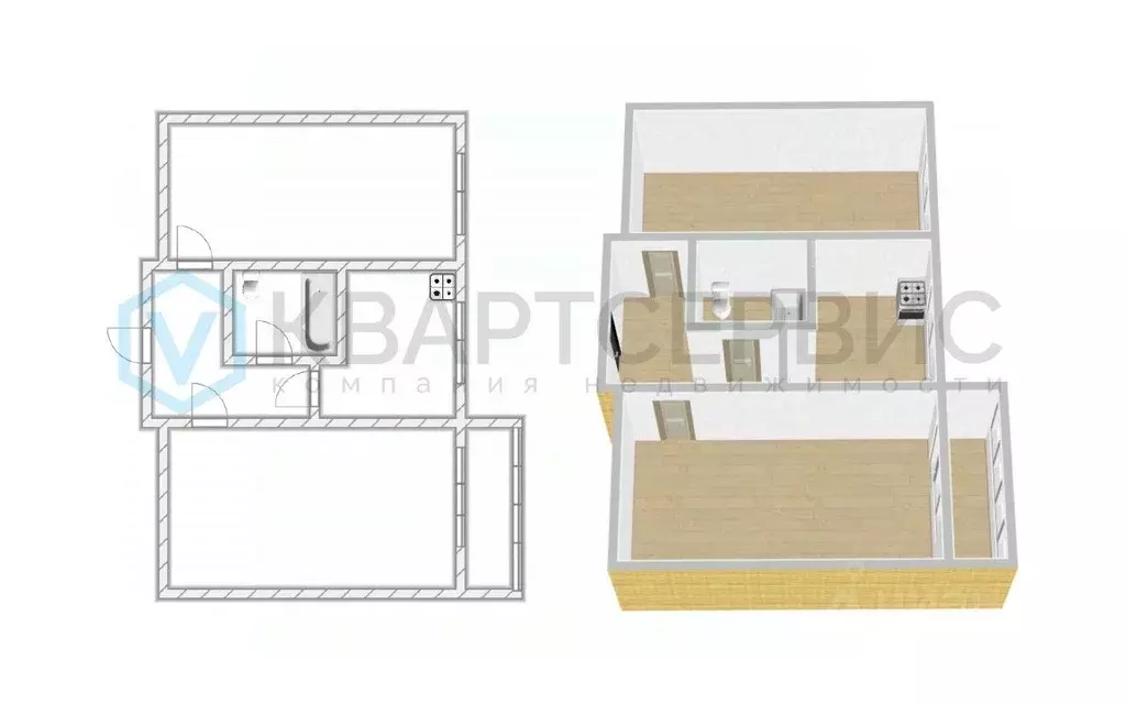 2-к кв. Омская область, Омск ул. 50 лет ВЛКСМ, 2 (43.7 м) - Фото 2