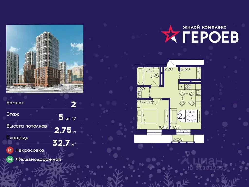 2-к кв. Московская область, Балашиха Железнодорожный мкр, ул. ... - Фото 1