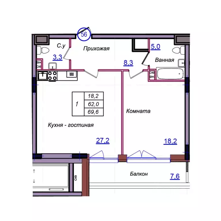 1-к кв. Калининградская область, Светлогорск Балтийская ул. (69.6 м) - Фото 1
