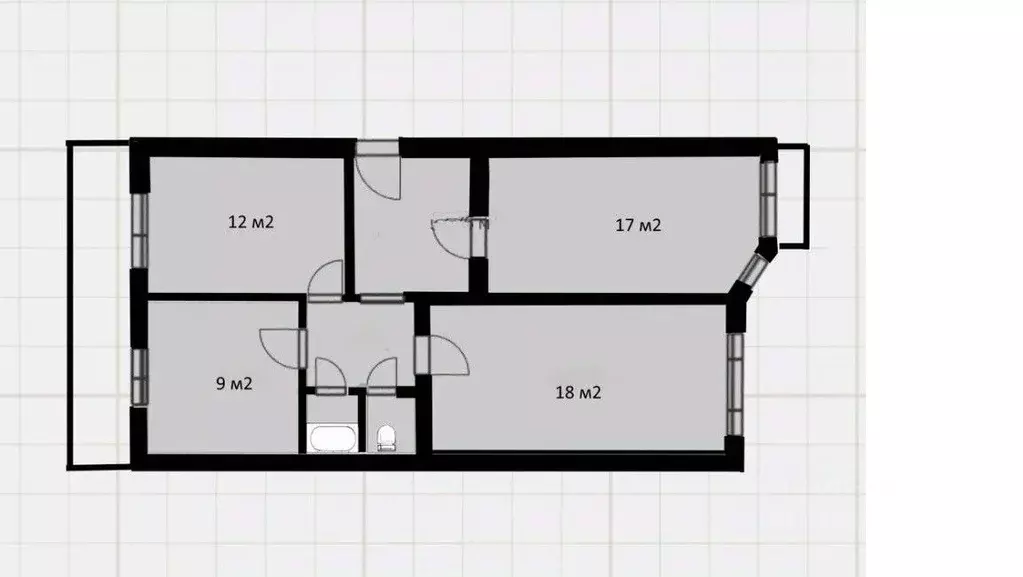 3-к кв. Тульская область, Тула просп. Ленина, 88 (73.5 м) - Фото 1