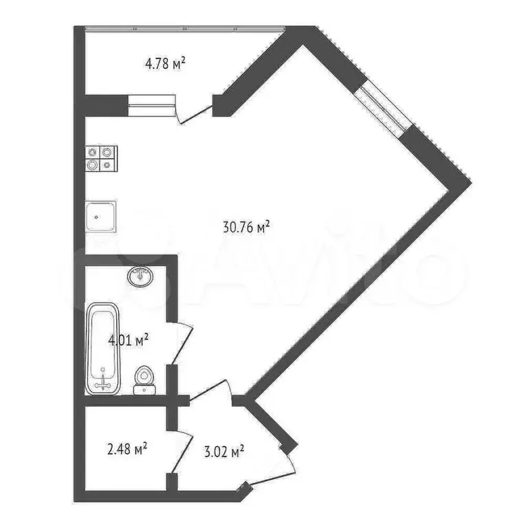 Квартира-студия, 41 м, 10/14 эт. - Фото 0