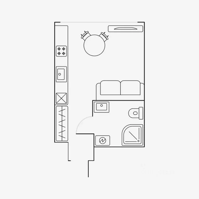 Студия Москва ш. Энтузиастов, 3к1 (28.0 м) - Фото 1