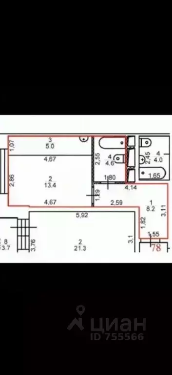 Студия Московская область, Наро-Фоминск ул. Володарского, 10 (31.2 м) - Фото 2
