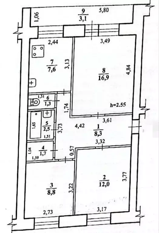 3-к кв. Забайкальский край, Чита пос. Восточный, Путейская ул., 49 ... - Фото 2