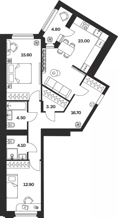 2-комнатная квартира: Тула, улица Каракозова, 75 (80 м) - Фото 1
