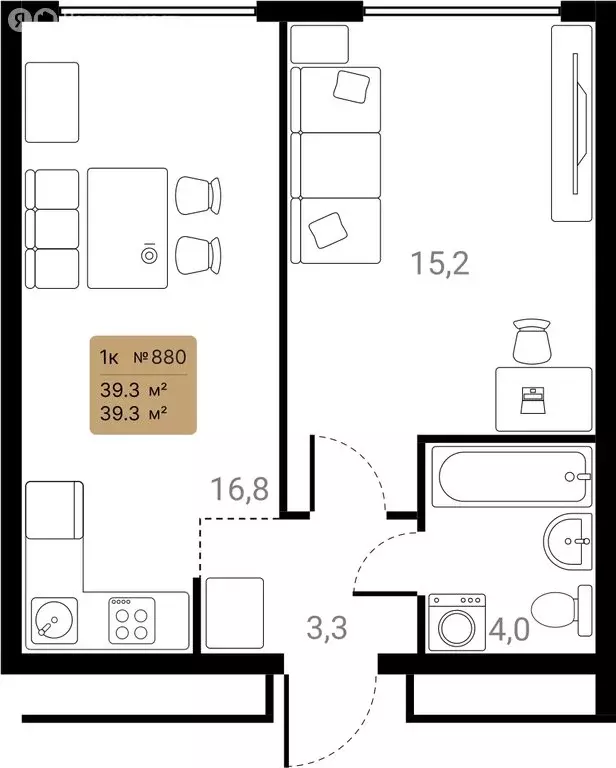 1-комнатная квартира: Химки, ЖК Лесная Коллекция, к4 (39.3 м) - Фото 2