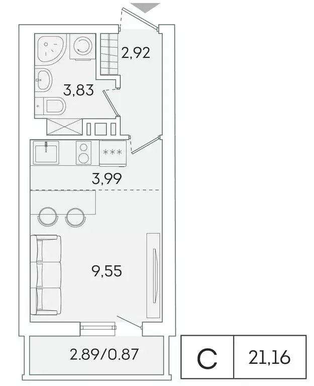 Квартира-студия: Мурино, Графская улица, 6к1 (20.3 м) - Фото 0