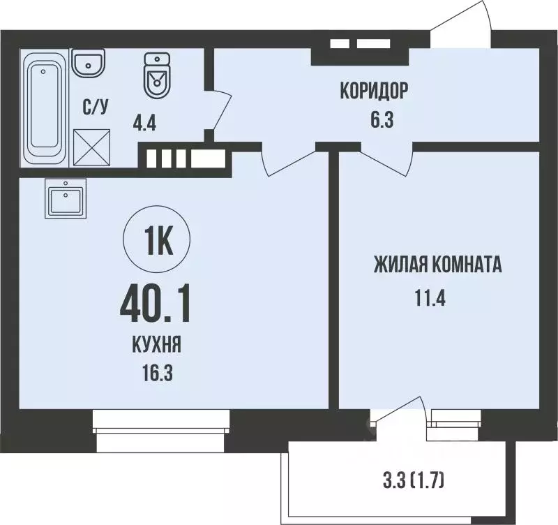 1-к кв. Новосибирская область, Новосибирск ул. Имени генерал-майора ... - Фото 1