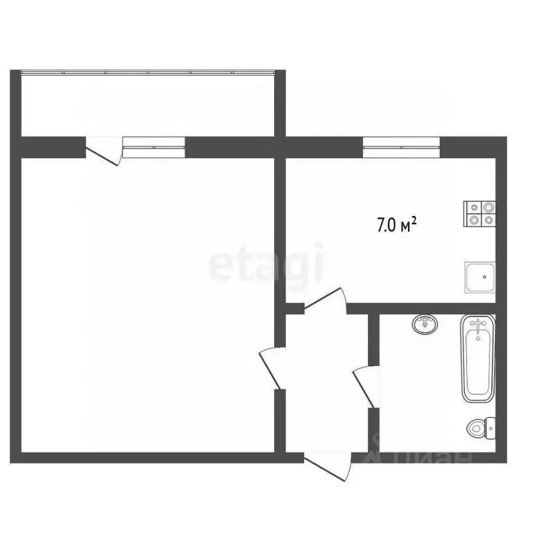 1-к кв. Ямало-Ненецкий АО, Муравленко ул. Муравленко, 23 (35.0 м) - Фото 1