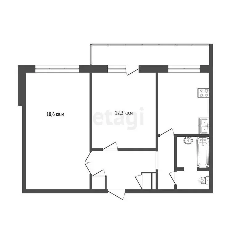 2-комнатная квартира: Архангельск, проспект Дзержинского, 1 (50.5 м) - Фото 1