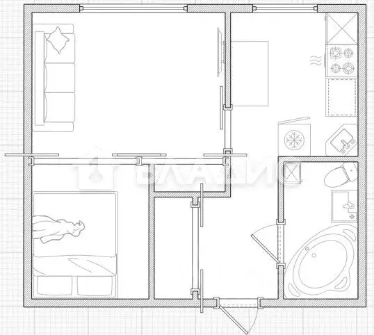 1-к кв. Пензенская область, Пенза просп. Победы, 113 (35.1 м) - Фото 2
