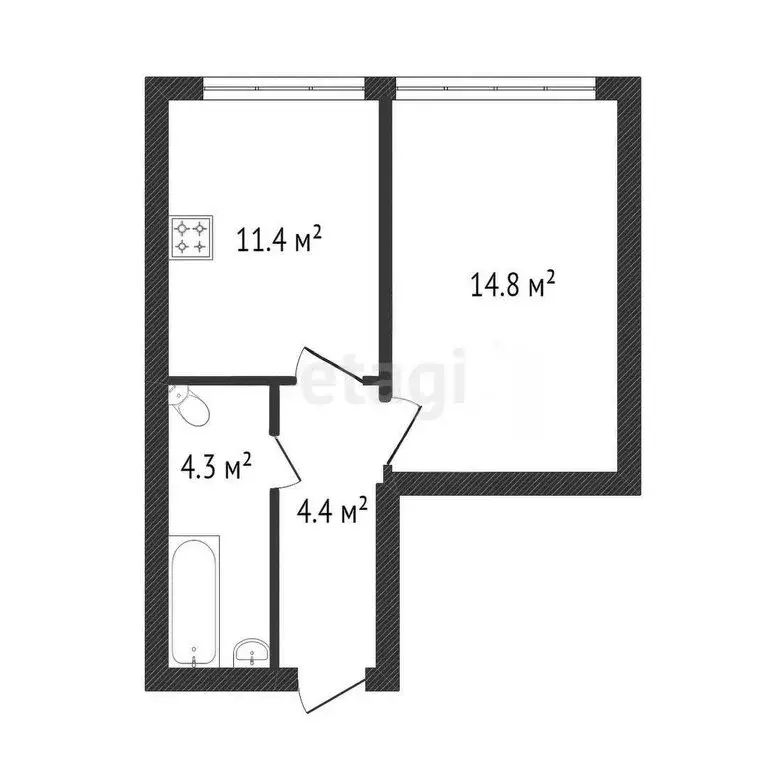 1-комнатная квартира: Краснодар, улица им. Г.М. Концевича, 4 (34.9 м) - Фото 0
