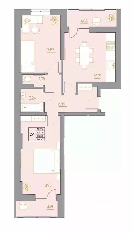 2-к кв. Ростовская область, Ростов-на-Дону Новый Горизонт жилой ... - Фото 1