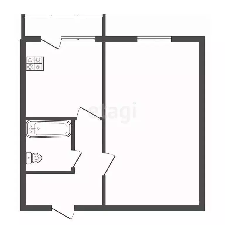1-к кв. Челябинская область, Пласт ул. Сумина, 1 (34.8 м) - Фото 1