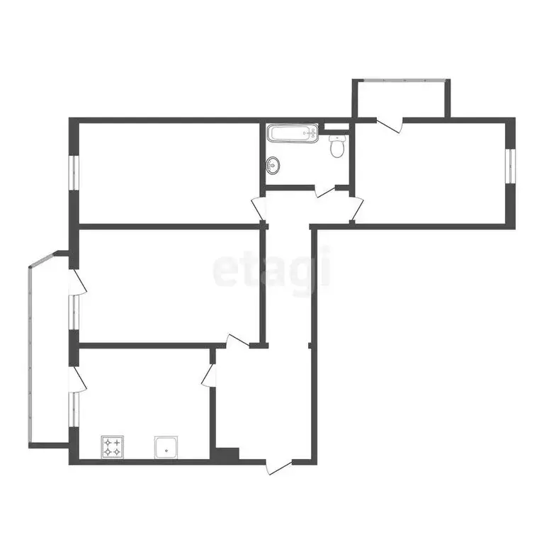 3-комнатная квартира: Тюмень, улица Московский Тракт, 167 (86.3 м) - Фото 1