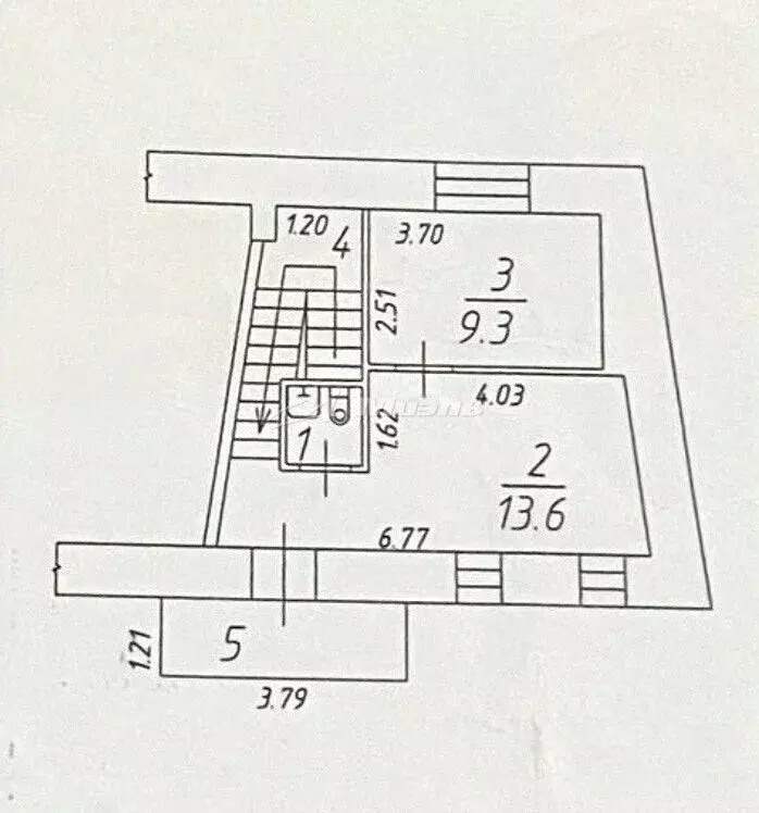 2-к кв. Крым, Симферополь ул. Дыбенко, 8 (32.9 м) - Фото 2