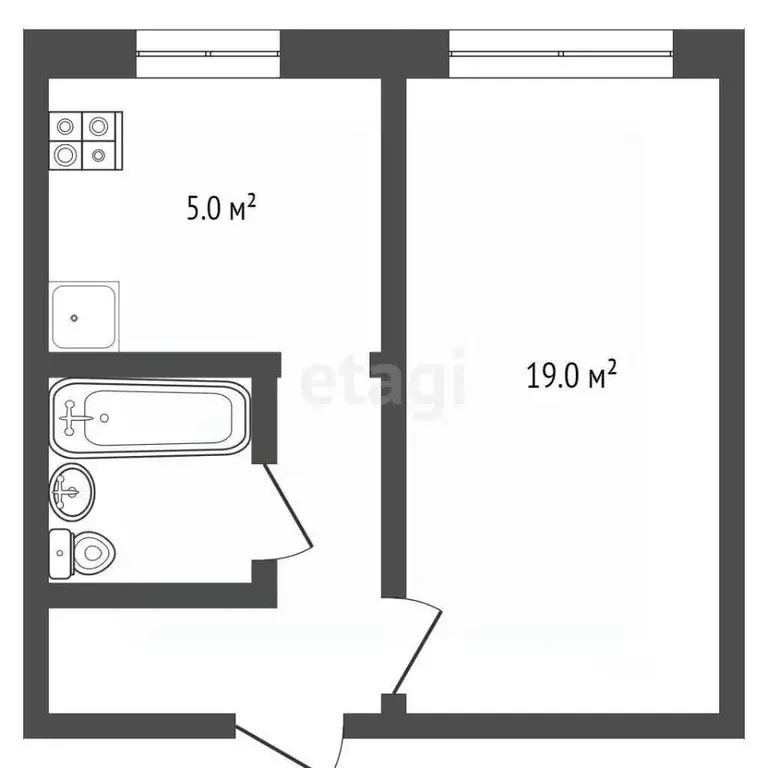 1-к кв. Самарская область, Самара ул. Фадеева, 60 (29.0 м) - Фото 1