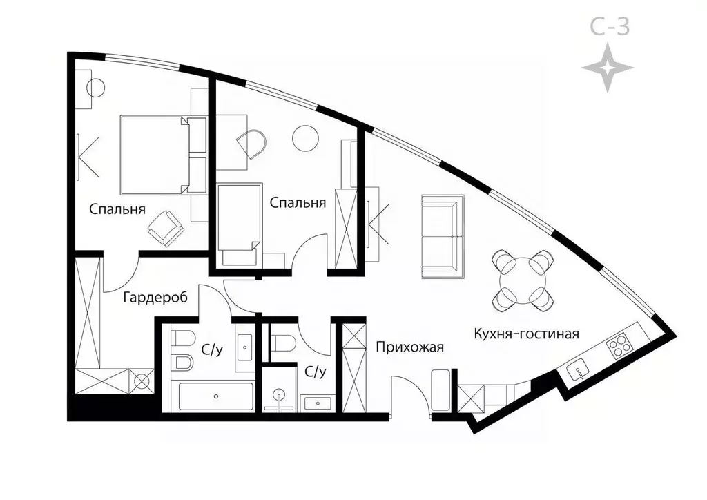 3-к кв. Москва ул. Врубеля, 4к1 (81.2 м) - Фото 1